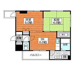リベルテタカハシ 2DKの間取図画像