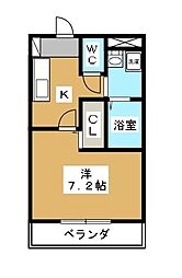 b'CASA立川 1Kの間取図画像