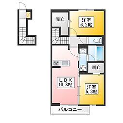 リンツ 2LDKの間取図画像