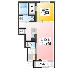 ヴィラソフィア 1LDKの間取図画像