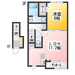 ヴィラソフィア 1LDKの間取図画像