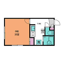 Ｎａｓｉｃ武蔵境 3階ワンルームの間取り