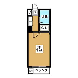 大都マンション 1Kの間取図画像