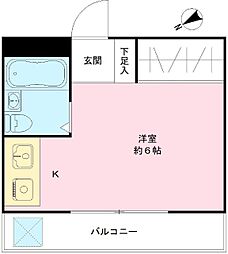 クリーンライトマンション ワンルームの間取図画像