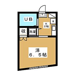 イーストハイツ 1Kの間取図画像