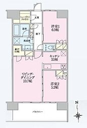 トラープランド翠命館 2LDKの間取図画像