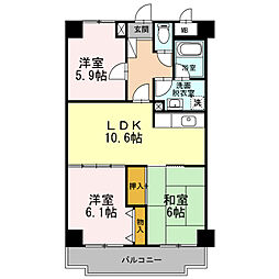エスポワール小金井 3LDKの間取図画像