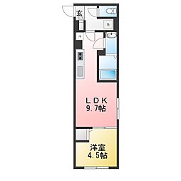 エルファーロ三鷹 1LDKの間取図画像