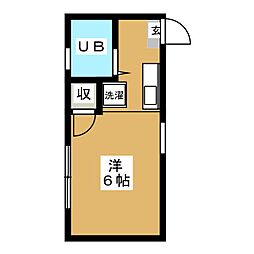 コーポ小松 ワンルームの間取図画像