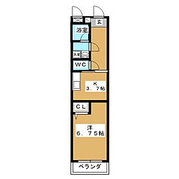 メゾン・ボナール 1Kの間取図画像