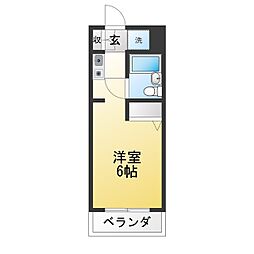 チェリーコート武蔵小金井 ワンルームの間取図画像