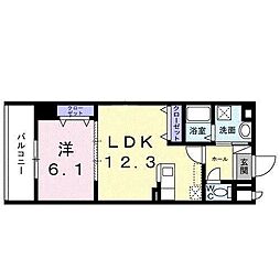 西武多摩川線 白糸台駅 徒歩3分の賃貸マンション 3階1LDKの間取り