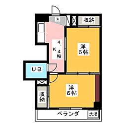 富士実コーポ 2Kの間取図画像