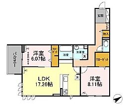 charme 2階2LDKの間取り