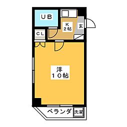 こんあもーれ 1Kの間取図画像