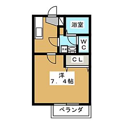 エトワール泉 1Kの間取図画像