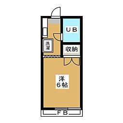 ラビータ天神 ワンルームの間取図画像