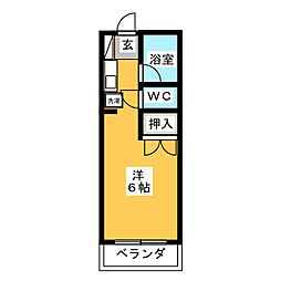 クリサンテーモ ワンルームの間取図画像