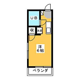 ヴィルヌーヴ西調布2 ワンルームの間取図画像