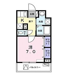シャルフィ 1Kの間取図画像