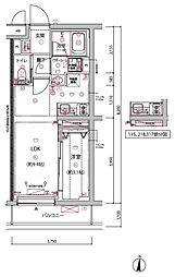 ARCOBALENO BUBAIGAWARA 1LDKの間取図画像