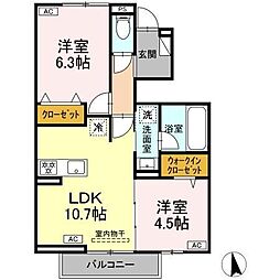 ユーフォリア・K 2LDKの間取図画像