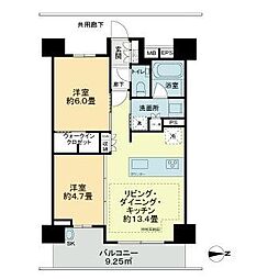 ガーラ・レジデンス府中 2LDKの間取図画像