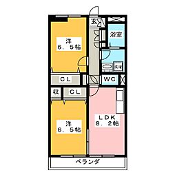 ヴェルドーネ 2DKの間取図画像