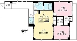 チェリッシュ 2LDKの間取図画像
