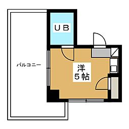 サンライズミタカ ワンルームの間取図画像