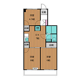 大竹ビル 2階3DKの間取り