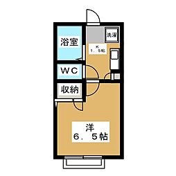 パストラルハイツ 1Kの間取図画像
