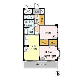 エクセル八雲台 1LDKの間取図画像