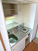 電気コンロタイプのミニキッチン