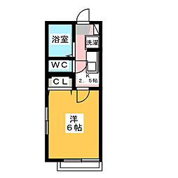 アーバインエイト 1Kの間取図画像