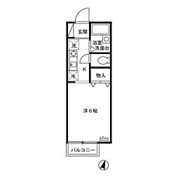 ドルフ北烏山C 1Kの間取図画像
