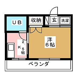 第2木村ビル 1Kの間取図画像