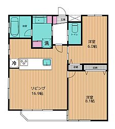 ナディア南烏山 2LDKの間取図画像