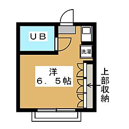 パールハイツ ワンルームの間取図画像