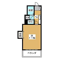 エクレールヤクモ 1Kの間取図画像