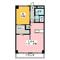 センターヴィレッジ 1LDKの間取図画像