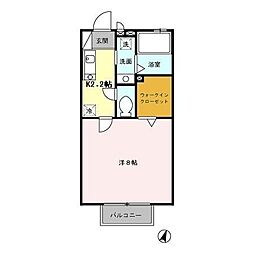 エターナル・ヒル 1Kの間取図画像
