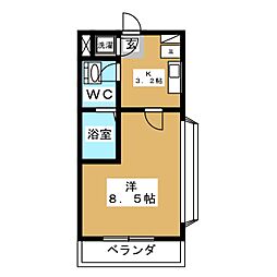 エスポワール 1Kの間取図画像