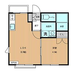 クレールメゾン調布 1LDKの間取図画像