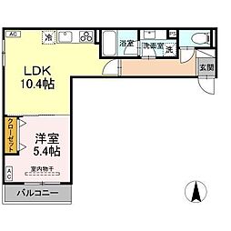 Gloire府中分梅町 1LDKの間取図画像