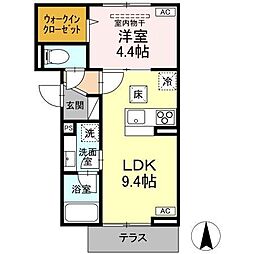 Gloire府中分梅町 1LDKの間取図画像