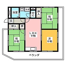 西国山本ビルディング 3LDKの間取図画像