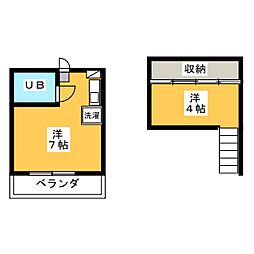 メゾンドたかの台 ワンルームの間取図画像