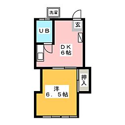 コーポルミエール 1DKの間取図画像