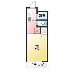 フラワーガーデン ワンルームの間取図画像